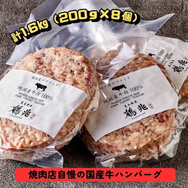 【ふるさと納税】国産牛肉100%ハンバーグ [200g×8個] [1358]