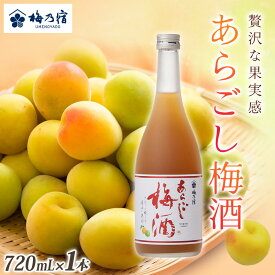 【ふるさと納税】梅乃宿 あらごし梅酒 720ml ／ お酒 リキュール ギフト 贈り物 プレゼント 人気 メーカー直送 濃厚 デザート 果肉たっぷり ロック ストレート 奈良県 葛城市