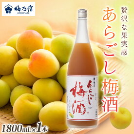 【ふるさと納税】梅乃宿 あらごし梅酒 1800ml ／ お酒 リキュール ギフト 贈り物 プレゼント 人気 メーカー直送 濃厚 デザート 果肉たっぷり ロック ストレート 奈良県 葛城市