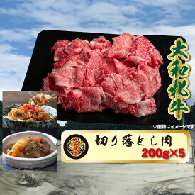 【ふるさと納税】(冷凍) 大和牝牛 切り落とし肉 200g×5 YMKO1 ／牛丼 肉じゃが 焼肉 バーベキュー アウトドア キャンプ 贈答用 贈り物 太田家 奈良県 宇陀市