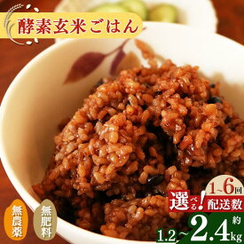 【ふるさと納税】玄米 酵素玄米 ごはん ( 長岡式 ) 約 1.2 or 2.4kg 【 選べる 配送数 】 | 米 おこめ こめ ライス げんまい ゲンマ イ 酵素玄米 美容 健康 酵素 パウチ 冷凍 冷凍食品 エミニニ オーガニック ファーム 無農薬 無肥料 小豆 塩 便利 ヘルシー 奈良県 平群町
