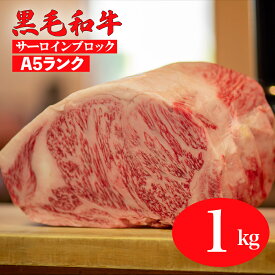 【ふるさと納税】黒毛和牛 A5 サーロイン ブロック 1kg ステーキ用ソース付 冷蔵便 国産 牛肉 和牛 焼肉 焼き肉 すき焼き 霜降り A5ランク A5等級 高級肉 肉 ブランド牛 ステーキ チルド ソース付 送料無料 牛サーロインステーキ用肉 サーロイン肉 ランキング 人気 お中元