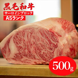 【ふるさと納税】黒毛和牛 A5ランク サーロイン ブロック 500g ステーキ用ソース付 冷蔵便 国産 牛肉 和牛 焼肉 焼き肉 バーベキュー 霜降り A5 高級肉 ステーキ ソース付 送料無料 牛サーロインステーキ用肉 サーロイン肉 ランキング おすすめ 人気 ギフト 秋 冬 お祝い
