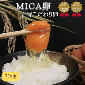 【ふるさと納税】吉野こだわり 卵 MICA卵 1箱 L寸 （ 30個 ） たまご 奈良県 吉野町 野澤養鶏 おいしい 玉子 生卵 鶏卵 濃厚 奈良県鶏卵品評会最優秀賞受賞 奈良県