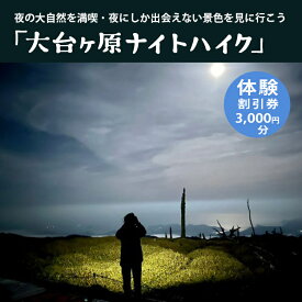 【ふるさと納税】 大台ヶ原 ナイトハイク 夜 の 大自然 を 満喫 ・ 夜 にしか出会えない景色に行こう 体験 割引券 （ 3,000円 分 ）｜ 夜の大自然 大台ヶ原 ナイトハイク 夜景 奈良県 上北山村