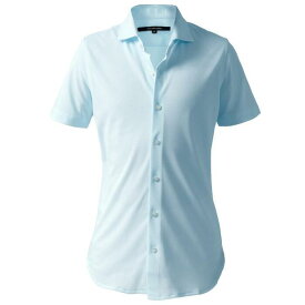 【ふるさと納税】DJS-004 decollouomo メンズドレスシャツ半袖（生地／コンコルド）スカイブルー／Sサイズ