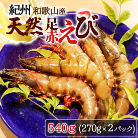 【ふるさと納税】紀州和歌山産天然足赤えび540g（270g×2パック）　化粧箱入【2025年11月末頃から2026年2月上旬頃に順次発送】【UT23】