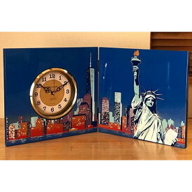 【ふるさと納税】 紀州漆器 木製屏風時計 ニューヨーク