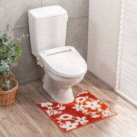 【ふるさと納税】運気を呼び込む古典柄普通トイレマット　テラコッタ | 雑貨 日用品 人気 おすすめ 送料無料