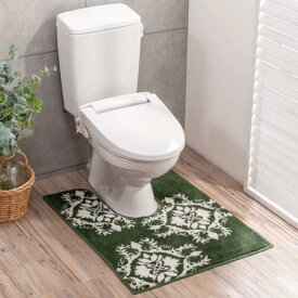 【ふるさと納税】さりげなく開運リーフ柄耳長トイレマット　グリーン | 雑貨 日用品 人気 おすすめ 送料無料