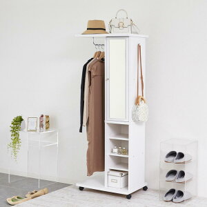 【ふるさと納税】【選べる2色】ミラー付ハンガーラック | インテリア 人気 おすすめ 送料無料