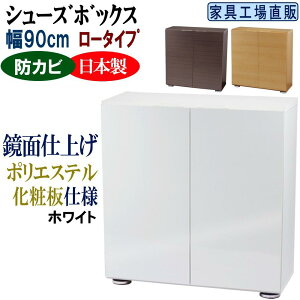 【ふるさと納税】【全3色】高級素材仕様 シューズボックス 幅90 ロータイプ | インテリア ファニチャー 家具 人気 おすすめ 送料無料