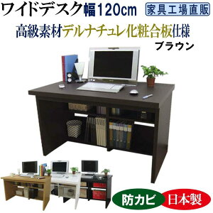 【ふるさと納税】ワイドデスク 幅120cm ※デスク単品【全4色 ブラウン・ナチュラル・ブラック・ホワイト】