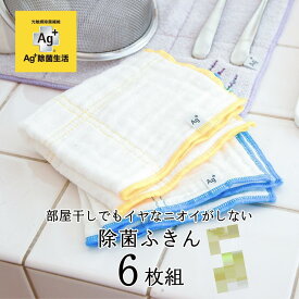 【ふるさと納税】Ag+イヤなニオイのしない 除菌ふきん かや織り 2色 6枚組 銀イオン 食器拭き 台拭き 吸水 抗菌 | おしゃれ おすすめ 人気 Ag+ 除菌 ふきん 雑貨 日用品 送料無料