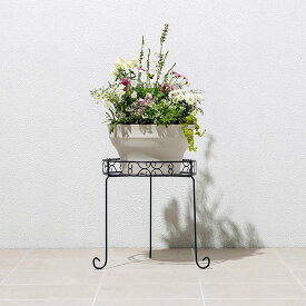 【ふるさと納税】98918800 デザインフラワースタンド ラウンド M 約幅38.5cm×奥行38cm×高さ35cm | 花フラワー 植物 フラワースタンド 人気 おすすめ 送料無料