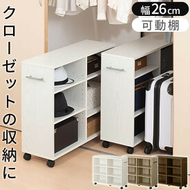 【ふるさと納税】【完成品でお届け】押入れ収納ボックス〔幅26cm〕（選べる3色×2タイプ）押入れ収納 キャスター付き 押し入れ 収納 ラック 棚 おしゃれ クローゼット チェスト スリム 本棚 木製 隙間収納 ワゴン カラーボックス タンス 漫画 本 LKANCB642215