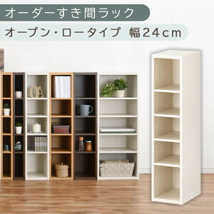 【ふるさと納税】【国産家具】オーダーすき間ラック〔オープン・ロータイプ 20cm~24cm 〕(選べる4色×5サイズ)すき間ラック 日本製 国産 隙間収納 ラック 本棚 スリム 薄型 縦長 オーダー 棚