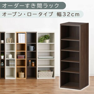 【ふるさと納税】【国産家具】オーダーすき間ラック〔オープン・ロータイプ 30cm~34cm 〕(選べる4色×5サイズ)すき間ラック 日本製 国産 隙間収納 ラック 本棚 スリム 薄型 縦長 オーダー 棚