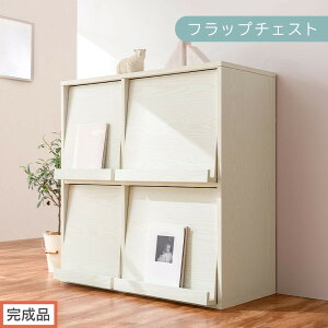 【ふるさと納税】【完成品でお届け】フラップチェスト(選べる4色)ディスプレイラック 大容量 推し活 収納 フラップチェスト 扉付き 本棚 フラップ扉 隠す収納 飾る 推し活棚 マガジンラ