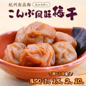 【ふるさと納税】紀州南高梅 こんぶ風味梅干850g 1kg 1.5kg 2kg 10kg(和歌山県産) 梅干し 梅干 うめぼし 送料無料 ふるさと納税 梅干し