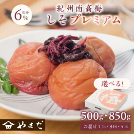 【ふるさと納税】紀州南高梅しそプレミアム塩分6％ 500g 850g 1回 3回 5回 定期便