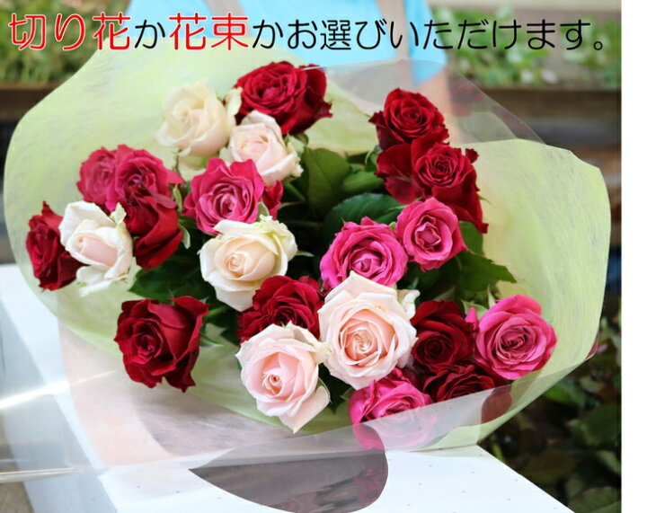 楽天市場 ふるさと納税 花のまちから愛を込めて バラ園直送3種ミックス バラの花 花束か切り花お選びいただけます 和歌山県御坊市