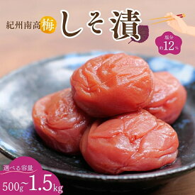 【ふるさと納税】紀州南高梅 しそ漬（塩分約12％）【選べる容量】【600g/1.2kg/1.8kg】 / 梅干し 梅干 梅 田辺市 紀州南高梅 南高梅 うめ 肉厚 お米 おにぎり 焼酎 梅酒 健康 しそ梅 産地直送
