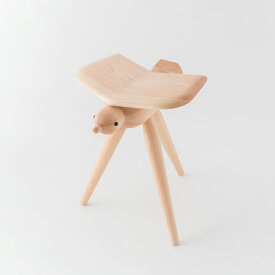 【ふるさと納税】ヤタガラススツール（顔あり・High）クリア / 和歌山 田辺市 紀州材 ヒノキ 檜 イス スツール インテリア 八咫烏