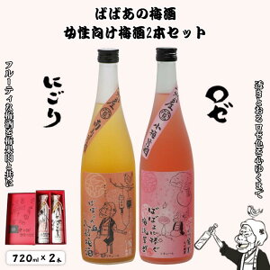 【ふるさと納税】 ばばあの梅酒 女性向け梅酒2本セット(にごり梅酒 12度・ロゼ梅酒 12度) 各720ml / 和歌山 田辺市 紀州南高梅 南高梅 梅 梅酒 ロック ソーダ割り ギフト 家飲み 酒 お酒 水割