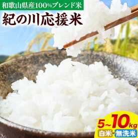 【ふるさと納税】米 10kg 5kg 選べる容量 お米 白米 10キロ 5キロ 白米 無洗米 紀の川応援米《30日以内に出荷予定（土日祝除く）》和歌山県 紀の川市 送料無料 国産 こめ 米 白米 精米