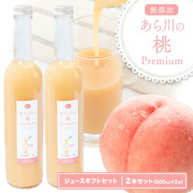 【ふるさと納税】あら川の桃Premium ギフトセット 500ml×2本 八旗農園《30日以内に出荷予定(土日祝除く)》和歌山県 紀の川市 桃山町 もも モモ ジュース 飲料