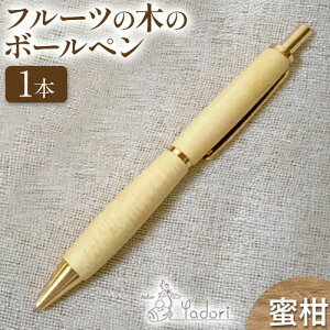 【ふるさと納税】フルーツの木のボールペン 1本 アトリエやどり《30日以内に出荷予定(土日祝除く)》和歌山県 紀の川市 ボールペン 木製ボールペン 木軸ペン 柿 桃 蜜柑 栗 木製 ペン ナチュ