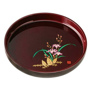 【ふるさと納税】丸盆 33cm 溜塗 山路