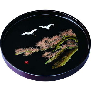 【ふるさと納税】木製丸盆 30cm 溜 飛祥