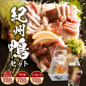 【ふるさと納税】紀州鴨 セット (ローススライス300g つくね200g ソーセージ100g) ※到着希望日（時期）指定不可【鴨 鴨肉 鴨鍋】