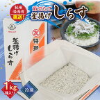 釜揚げしらす 1kg 箱入り 紀州湯浅湾直送 茹でたて 釜揚げ しらす 踊り炊き 無添加 無着色 安心 安全 優良県産品 赤穂の塩 国産 海の幸 海鮮 魚介 食品 冷凍 まるとも海産 食べ物 お取り寄せ 和歌山県 湯浅町 送料無料