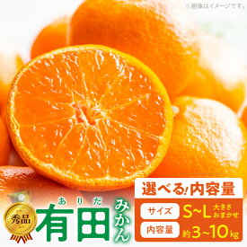 【ふるさと納税】【限定】 秀品 有田みかん 和歌山県産 S ～ Lサイズ 大きさ お任せ 選べる 容量 約3kg 約5kg 10kg 発送時期 11月 12月 1月 【ミカン 蜜柑 柑橘 温州みかん 和歌山 有田】