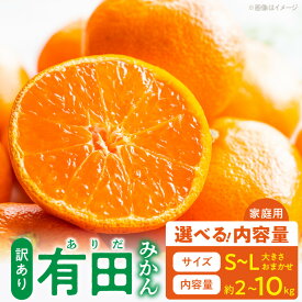 【ふるさと納税】【限定】 訳あり ご家庭用 有田みかん 和歌山 S ～ Lサイズ 大きさ お任せ 選べる 容量 約2kg 約3kg 約5kg 10kg 発送時期 11月 12月 1月 柑橘 温州みかん 和歌山産 有田 和歌山県 湯浅町 送料無料