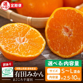 【ふるさと納税】【限定】 【2025年先行予約】 【TVで紹介されました】 高評価★4.54 有田みかん 訳あり 家庭用 選べる 内容量 2.5 ~ 10kg 通常発送 / 定期便 S ~ L サイズ混合 まごころ手選別 柑橘 温州 みかん 果物 デザート お取り寄せ 和歌山県 湯浅町 送料無料