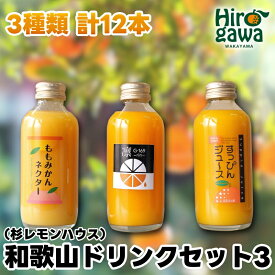 【ふるさと納税】 和歌山 ドリンクセット 3（ みかん 桃みかん 凛 ） / ジュース ドリンク 果実飲料 180ml × 12本 //drink