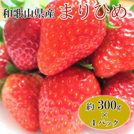 【ふるさと納税】【予約】和歌山県産ブランドいちご「まりひめ」約300g×4パック入り ※2025年3月上旬～3月下旬頃に順次発送予定 ※北海道・沖縄・離島への配送不可 / 果物 フルーツ くだもの イチゴ 苺 オリジナル 産地直送 //hokaf