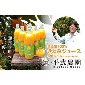 【ふるさと納税】【農家直送】無添加100％きよみジュース1000ml　6本セット【平武農園】