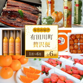 【ふるさと納税】全6回 有田川町から贅沢定期便（1月～6月発送）フルーツ うなぎ スイーツ 梅干し など | いちご 苺 みかん 蜜柑 フルーツ 果物 くだもの 梅 うなぎ ジュース 加工品 食品 人気 おすすめ 送料無料 定期便