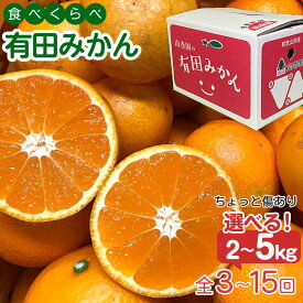 【ふるさと納税】【えらべる内容量（2kg・3kg・5kg）回数（全3回・全12回・全15回）】定期便 ちょっと 傷あり 有田みかん 食べくらべ 3種 南泰園 | 柑橘 詰め合わせ 旬の味 人気 おすすめ 柑橘類 フルーツ 果物 お取り寄せ 送料無料 ふるさと納税