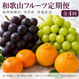 【ふるさと納税】【2・8・9・12月 全4回】紀州和歌山産旬のフルーツセット（巨峰・シャインマスカット・みかん・不知火） 定期便 | フルーツ 果物 くだもの 食品 人気 おすすめ 送料無料 定期便