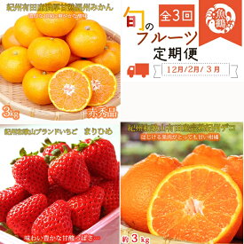 【ふるさと納税】〈定期便〉【2・3・12月 全3回】紀州和歌山産旬のフルーツセット(まりひめ・紀州デコ・有田みかん) | フルーツ 定期便 果物 くだもの フルーツセット いちご 不知火 みかん 詰め合わせ 旬の果物 詰め合わせセット 水菓子 取り寄せ グルメ お取り寄せ