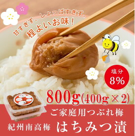 【ふるさと納税】紀州南高梅つぶれ梅（はちみつ漬）塩分8％ 400g×2