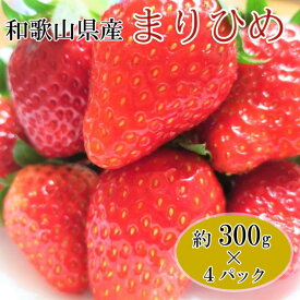 【ふるさと納税】【1月発送】和歌山県産ブランドいちご「まりひめ」約300g×4パック入り｜苺 産地直送 果物 ふるさと納税 いちご フルーツ　※北海道・沖縄・離島への配送不可　※2025年1月中旬～下旬頃に順次発送予定