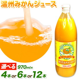 【ふるさと納税】みかん ジュース 和歌山 有田産 100% 温州 みかんジュース 選べる 970ml × 4本 6本 12本 セット 太千青果物《30日以内に発送予定(土日祝除く)》和歌山県 日高町 蜜柑 果汁 100％ ストレート 柑橘 果物 添加物不使用 オレンジジュース 送料無料