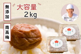 【ふるさと納税】【大容量 / 無添加梅干し】天日塩だけで漬けた梅干し1kg×2パック/ 南高梅